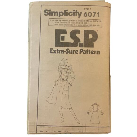 Simplicity 6071 Pattern Dress Miss 10 Uncut Cottagecore Pullover Asymmetrical - Picture 6 of 8